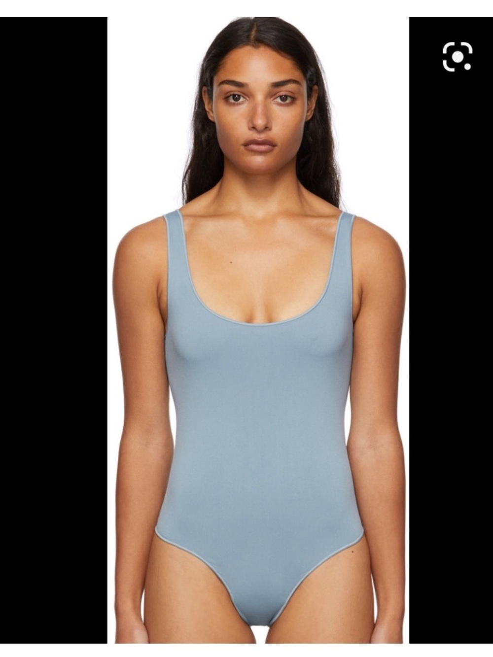 SKIMS Essential Scoop Neck Bodysuit Dusty Blue S/M. RARE COLOR !!